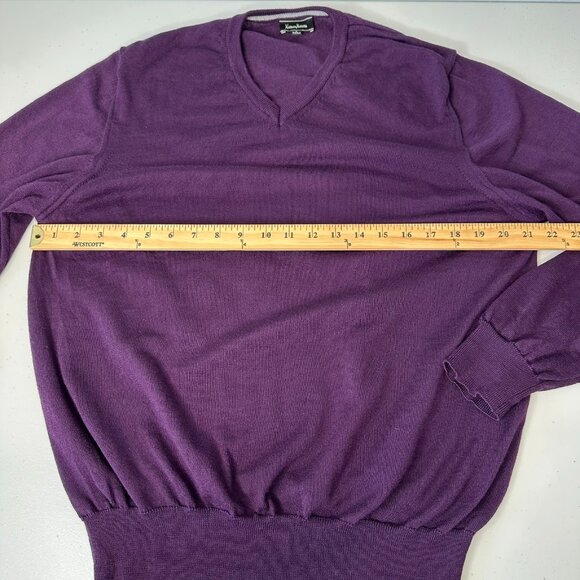 Neiman Marcus Merino Wool Pullover Sweater Mens Size L Purple - Picture 7 of 8